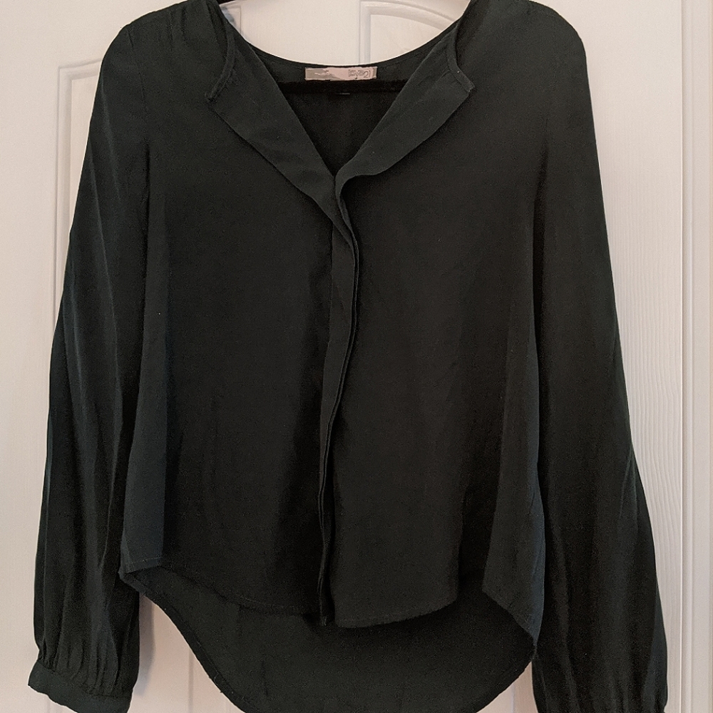 Dark Green Long Sleeve Blouse